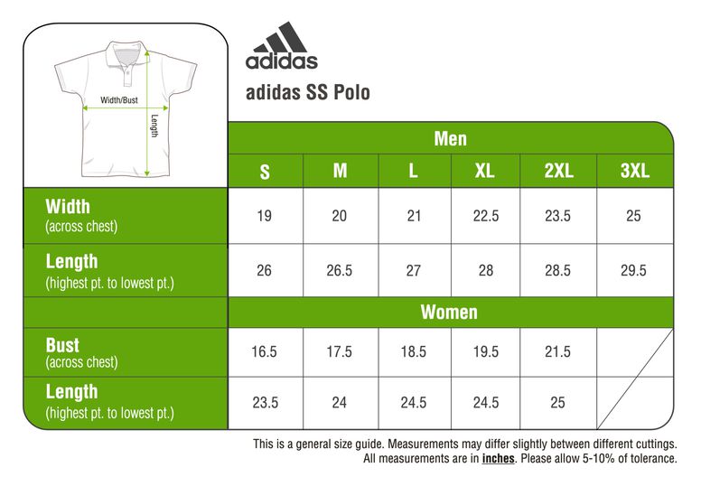 Adidas Polo Size Chart